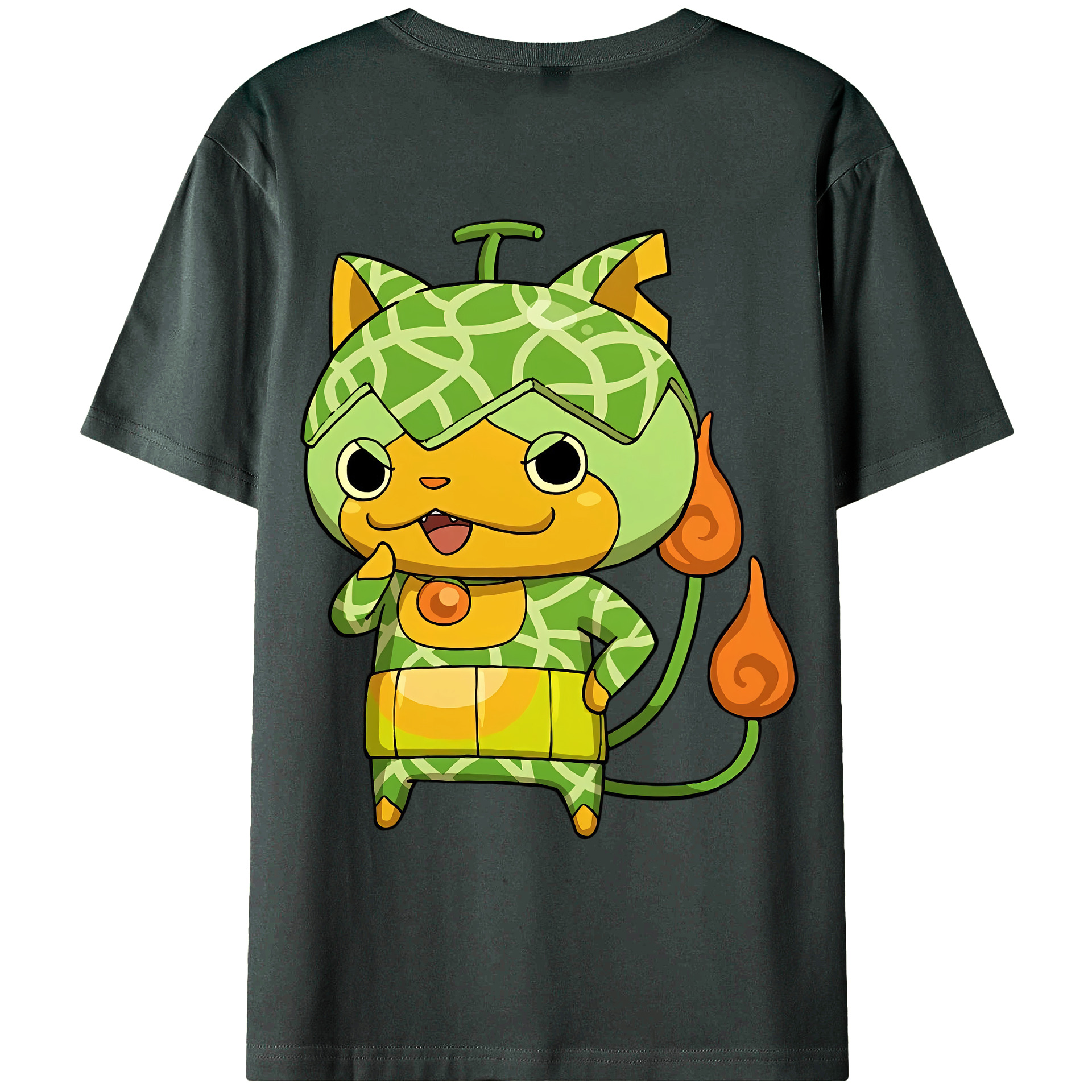 （画像用） 妖怪ウォッチ Yo-kai Watch 綿100％ メンズ半袖Tシャツ（バックプリント） 通気性
